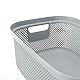 keeeper Aufbewahrungskorb in Strick-Optik, 12 l, Seitengriffe, Luftdurchlässig, Kunststoff, 37,8 x 28,4 x 15,2 cm, Stine, Grau (Nordic Grey)