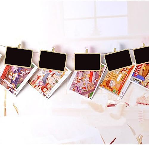 Holiday Chalkboard Clip, Mini Wooden Square Shaped Chalkboard/Blackboard With Clip For Message Board Signs, Wedding/Party Table Decoration Displays, Place Cards Tags- 12Pcs. By Mega Stationers #TOP3