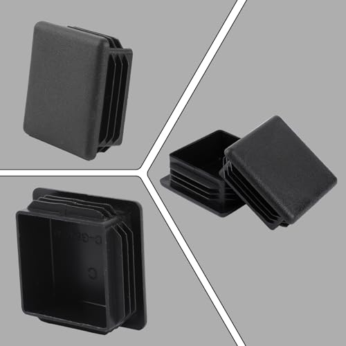 12 Pack Square End Caps 40x40 mm Plastic Hole Plugs Black Fence Post Pipe Cover Fitness Equipment Furniture Finishing Plug for Square Tubing Post - Image 4