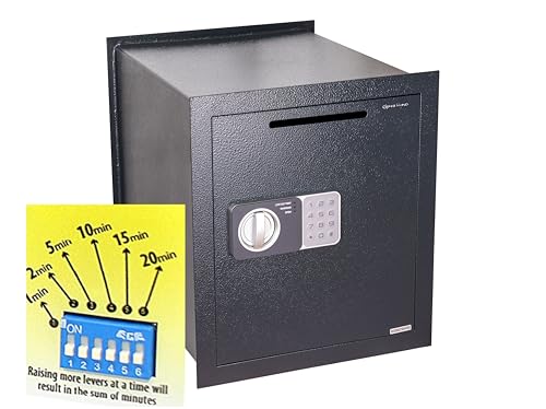 Genie Hand – Coffre-fort mural à temps à ouverture retardée, anti-vol, avec adhésif pour vitrine de dissuasion – Serrure B-Class – Système Anti Bounce
