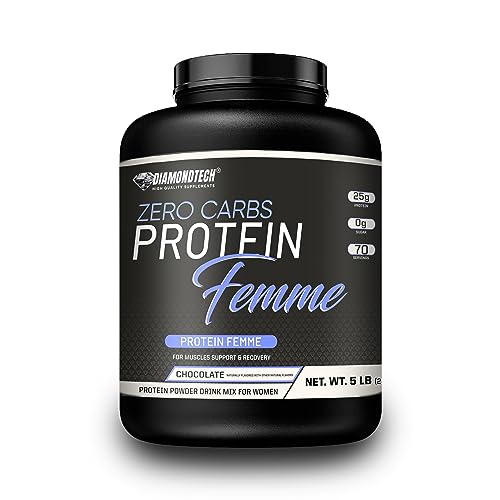 Proteínas, Diamondtech Proteina Whey Femme mujer Zero carbs 5lbs con Colágeno Hidrolizado (CHOCOLATE)
