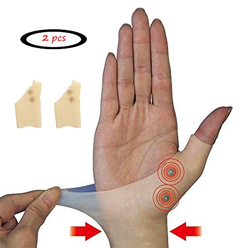 JK Guantes de terapia para pulgar, muñequera, guantes de artritis, soporte de gel para dedos, terapia magnética, guantes de apoyo para pulgar, gel de silicona