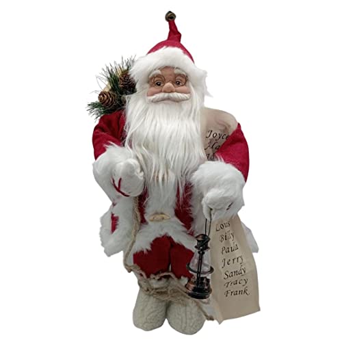 Glac Store Figura de Pai Natal Pai Natal disponível de 60 cm a 80 cm enorme em diferentes versões branco ou vermelho decoração de Natal ideia de presente (vermelho com lista de nomes, 60 cm)