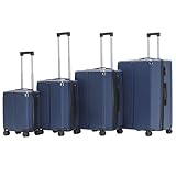 COMPASS Juego de 4 Maletas de Viaje Miami – ABS Resistente y Ligero – Ruedas Giratoria 360° - Diseño Expandible e...