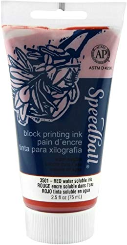 Speedball Water-Soluble Block Printing Ink, 2.5-Ounce Tube, Red #TOP5