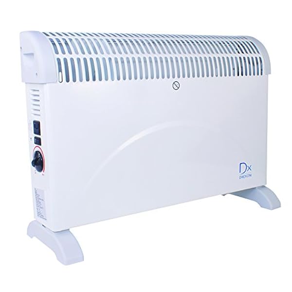 Dx Drexon 742200, Convettore Mobile Primo, 2000W, 20 x 75 x 47.5 cm, Termostato meccanico, Sistema Antisurriscaldamento, Bianco