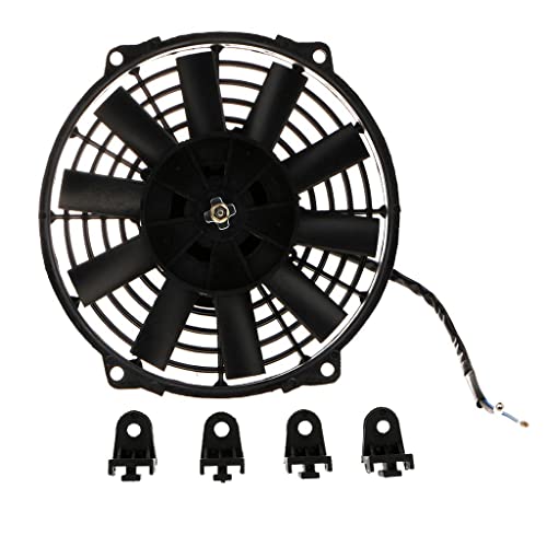 Gazechimp 9 Inch-12 Inch Diámetro Coche Moto Radiador Ventilador De Refrigeración Disipación De Calor 80W 12V Rendimiento Estable - 9 Pulgadas