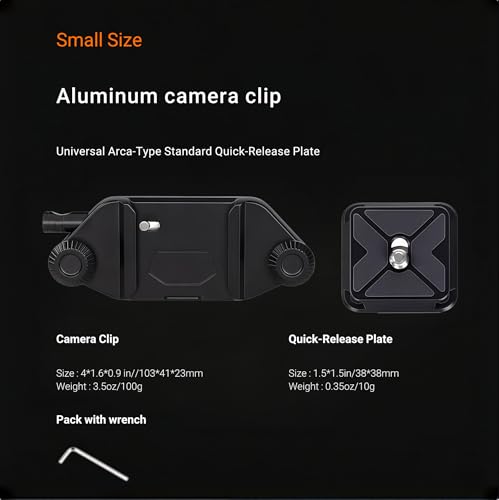 Clip de aluminio para cámara con placa QR mecanizada para cuerpos DSLR 5