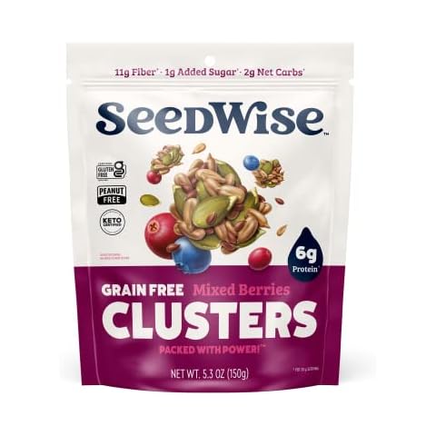 Ozery Bakery Super Seed Crunch Clusters, Mixed Berries, Plant Based, Vegan, Keto Snack, 5.3 Ounce (Pack of 6) Cover