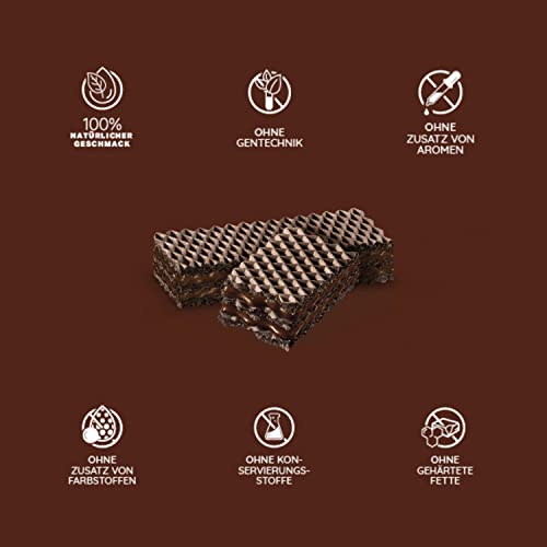 Loacker Classic Double Choc Crispy Cocoa Wafers With Chocolate Cream Filling 45g, Pack of 25