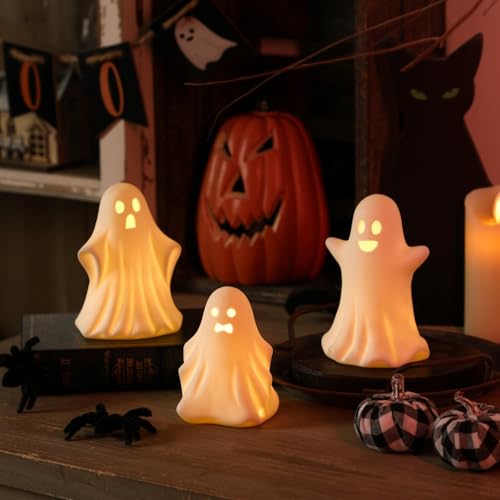 Maracco G-H-1 G-H-2 G-H-3 Pcs Halloween Ceramic Ghost Light Up thumb #1