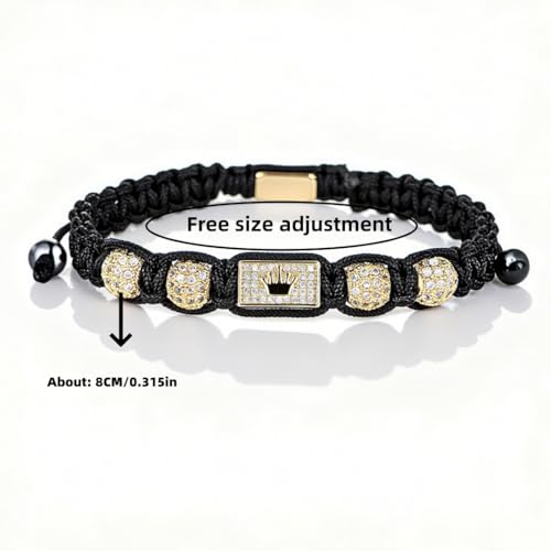 Pulsera ajustable trenzada de cuentas 8mm miniatura 3