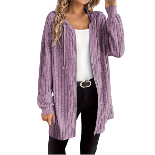 Long Hoodies for Women Zip Up Fall Fashion 2025 Hooded Sweatshirt Casual Lightweight Cute Sweater Cardigan Jackets Y2k Tops