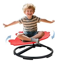 kryolla Kids Sensory Swivel Chair Red Koi Fish Shaped Spinning Seat for Autistic Kids ADHD Children Fun Rotating Chair for Balance Coordination Focus