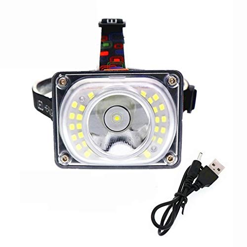 Latarka czołowa LED mini przenośna lampa czołowa LED 4 tryby na zewnątrz kemping reflektor latarka + kabel USB (B)