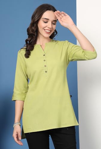 Image of Pistaa's Women's Cotton Relaxed Fit Short Kurti