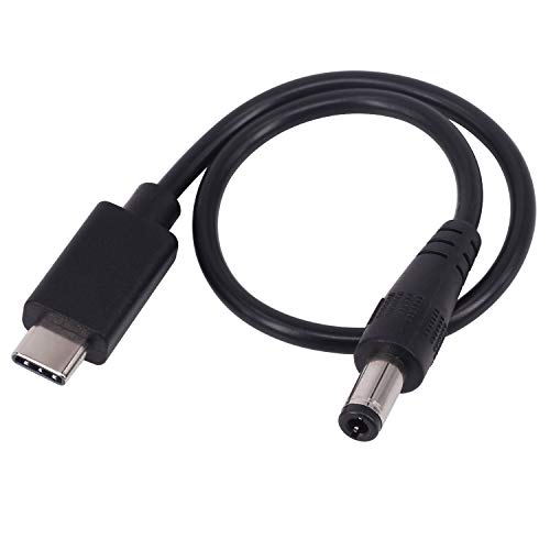 Image of [2 Pack 0.25m USB 3.1 Type C USB-C Male to DC 5.5X2.5mm Male Power Jack Extension Charge Cable Charging Cord Adapter (Type c to 5.5X2.5mm)