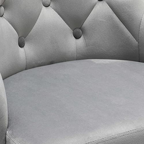 Bar Stool Set Of 4 Velvet Adjustable With Tufted Backrest, Counter Height Swivel Stool Upholstered Modern Barstool Chair Chrome Base For Kitchen, Home Bar, Dining Room, (Grey*2) #TOP6