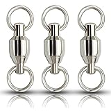 AMYSPORTS Ball Bearing Fishing Swivels Stainless High Strength Bearing Swivels Fishing Barrel Ball Fishing Swivel Freshwater Saltwater Connector Accessories 24pcs 42lbs