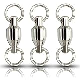 AMYSPORTS Ball Bearing Fishing Swivels Stainless High Strength Bearing Swivels Fishing Barrel Ball Fishing Swivel Freshwater Saltwater Connector Accessories 24pcs 31lbs