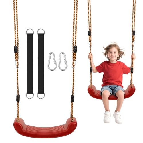 Vdealen Balançoire extérieure, balançoires réglables en Hauteur pour Enfants, Accessoires de balançoire avec 2 Sangles de hamac et 2 mousquetons pour Aire de Jeux extérieure
