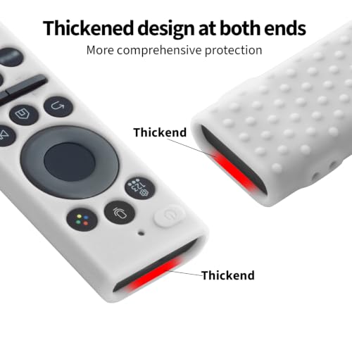 Image of Oboe Silicone Tv Remote Cover Compatible with Samsung Smart Tv Remote 2026 Model BN59-01498A Open Key Case with Lanyard (White) [REMOT E NOT Included]