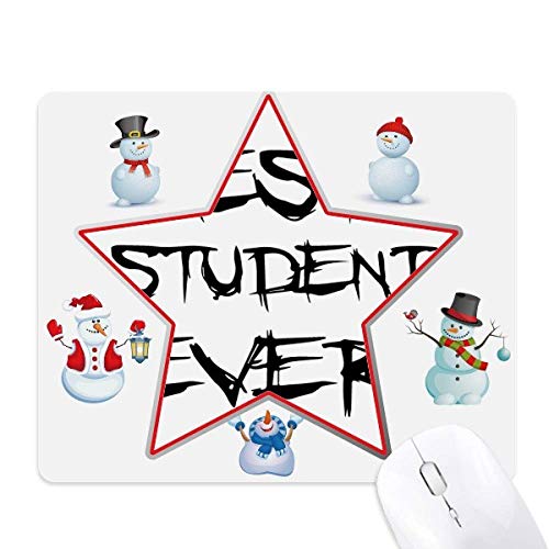 Tapis de souris bureau etudiant motif Noel bonhomme de neige famille