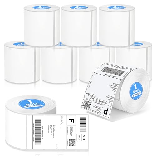 Image of MOREBLUE 4x6 Inch Direct Thermal Shipping Label 9 Roll, 3600 Labels Roll, Self-Adhesive Strong Stick Barcode Labels, Smudge-Resistant Thermal Stickers for Ecommerce Packaging