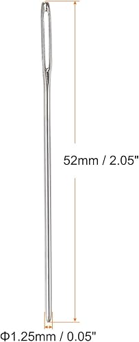 Miniatura 2 de HARFINGTON 20 agujas de coser romas grandes de 0.049 in de diámetro, agujas de acero inoxidable para tapicería, agujas de tejer con tubo de
