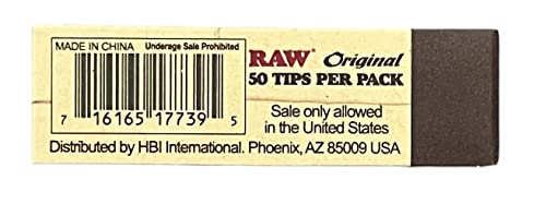 Raw Natural Unrefined Tips Original (50 Per Pack) + Rsv Scoop Card (1 Pack) #TOP1