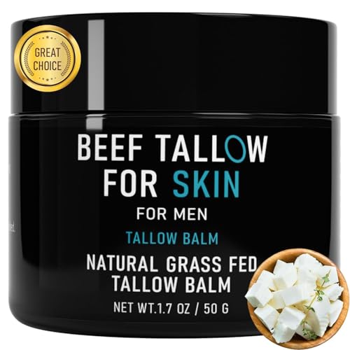 pekinly Beef Tallow for Skin, Beef Tallow Skin Care for Men, Mens Skincare Moisturizer for Face Neck...