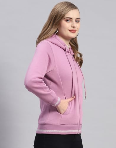 Image of Monte Carlo Womens Regular Fit Hooded Neck Full Sleeve Solid Sweatshirt (Pack of 1)