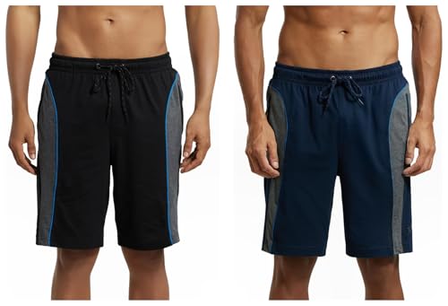 Image of Jockey 9411 Men's Super Combed Cotton Rich Straight Fit Solid Shorts with Side Pockets (Pack of 2)