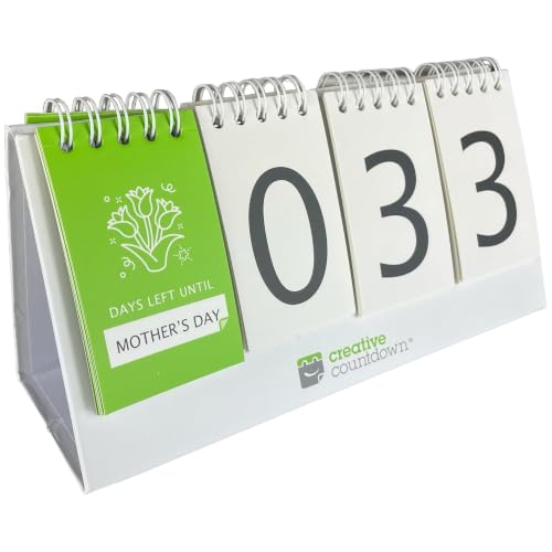 Perpetual Countdown Calendar, Days Left Tracker for Holidays, Birthdays, Anniversaries, Vacation, Goals - fully reversible - perpetual daily calendar on back side of the countdown calendar.