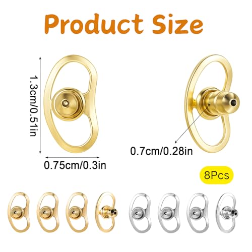 Image of Earring Supporter for Studs and Danglers, Invisible Backings Holder for Heavy Jewellery, Lightweight Ear Stopper Set for Women Girls Earrings