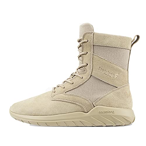 Best Boots for Urban Survival: Top Picks for the City 13 Soulsfeng Men's Tactical Boots Lightweight Breathable Military Combat Boots with Side Zipper Hiking Work Boots for Women Sand Size EUR 44