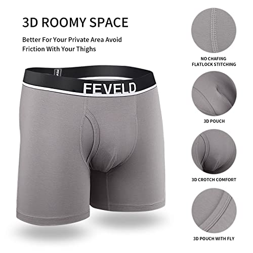 Men's Boxer Briefs Comfortable Cotton Stretch Quick Dry Sports Underwear Regular and Long Leg Available2