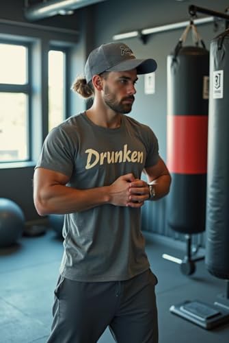 DRUNKEN Gray Unisex Adjustable Cap GREY(48) - Image 5