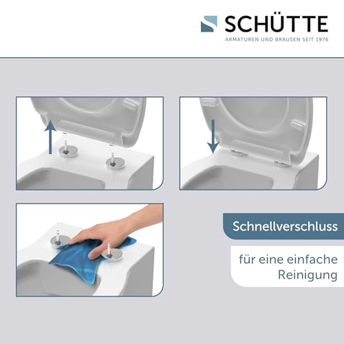SCHÜTTE WC-Sitz passend zu Villeroy & Boch Subway 1, Omnia Architectura, Architectura, mit Absenkautomatik made in EU, Abnehmbarer Klodeckel aus bruchsicherem Duroplast, Toilettendeckel bis 250kg