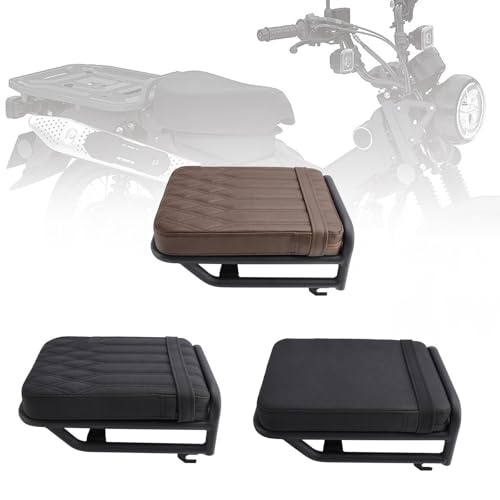 Cojín de asiento trasero para Honda CT125 Huntercub en cuero PU negro 2
