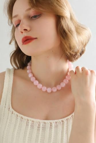 LILIE&WHITE Chunky Pink Bead Necklaces for Women - 2