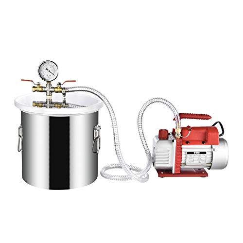 5 Gallon Vacuum Chamberwith 1/4HP Vacuum Pump, 20L Pressure Pot, 304