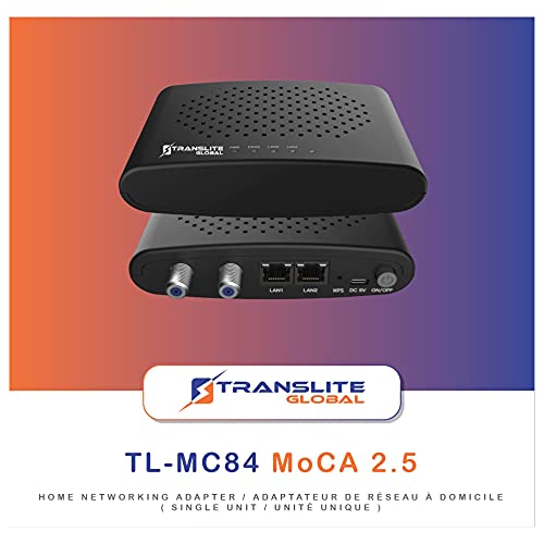 Image of MoCA 2.5 with 2 Gigabit Ethernet Ports - Ethernet Over Coaxial Adapter (2 Pack) | Translite Global | Model: TL-MC84