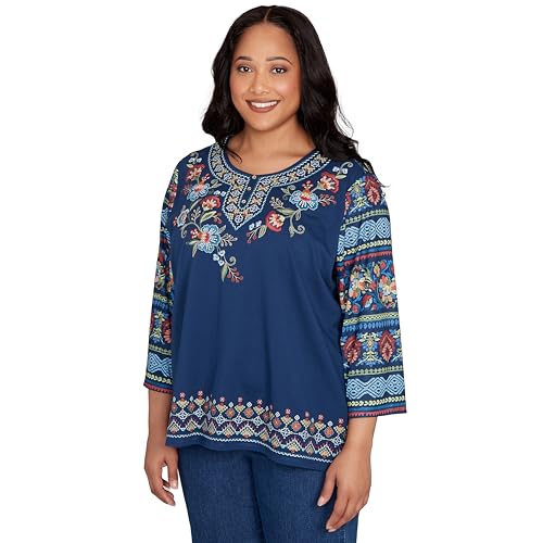 Alfred Dunner Sunset Canyon Floral Embroidery with Print Sleeve2