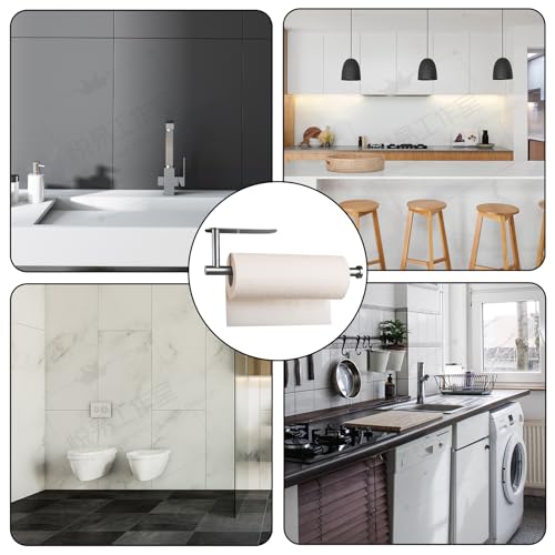 Soporte para toallas de papel de pared en acero inoxidable y acabado premium plateado 3