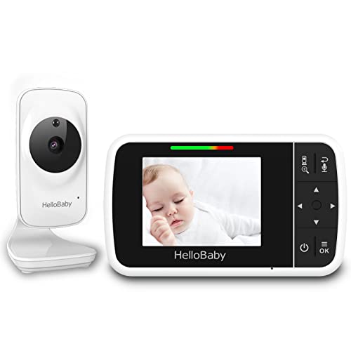 Image of HelloBaby 3.5''Baby Monitor with HD Display, Baby Monitor with Camera and Audio 1000ft Long Range Auto IR HD Night Vision Temperature Sensor Video Baby Monitor 8 Lullabies
