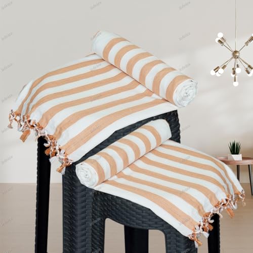 Manta opaca de patrón de rayas de algodón de 50x90 para cama y sofá 2