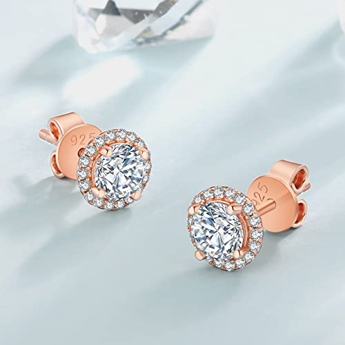 KRKC Moissanite Stud Earrings for Women, 0.5ct-2ct Lab Created Diamond Earring with 14K White Gold Plated S925 Sterling Silver Gift for Girlfriend, Wife 5