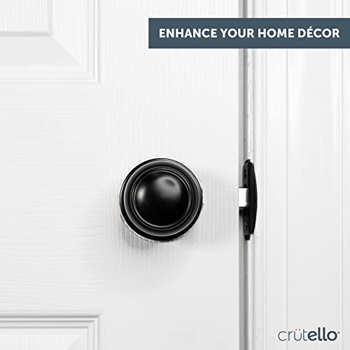 Crutello Passage Non Locking Door Knob For Hall Or Closet - Colonial Style, Matte Black Interior Keyless Door Handle, Pack Of 10 #TOP1
