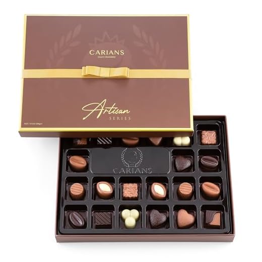 Carian's Bistro Chocolatier Assorted Pralines Chocolate Gift Box - Gourmet Chocolate Truffles, European Chocolate Truffles Candy Gift Set, Assortment of Milk and Dark Chocolate Candy - 24 Pieces